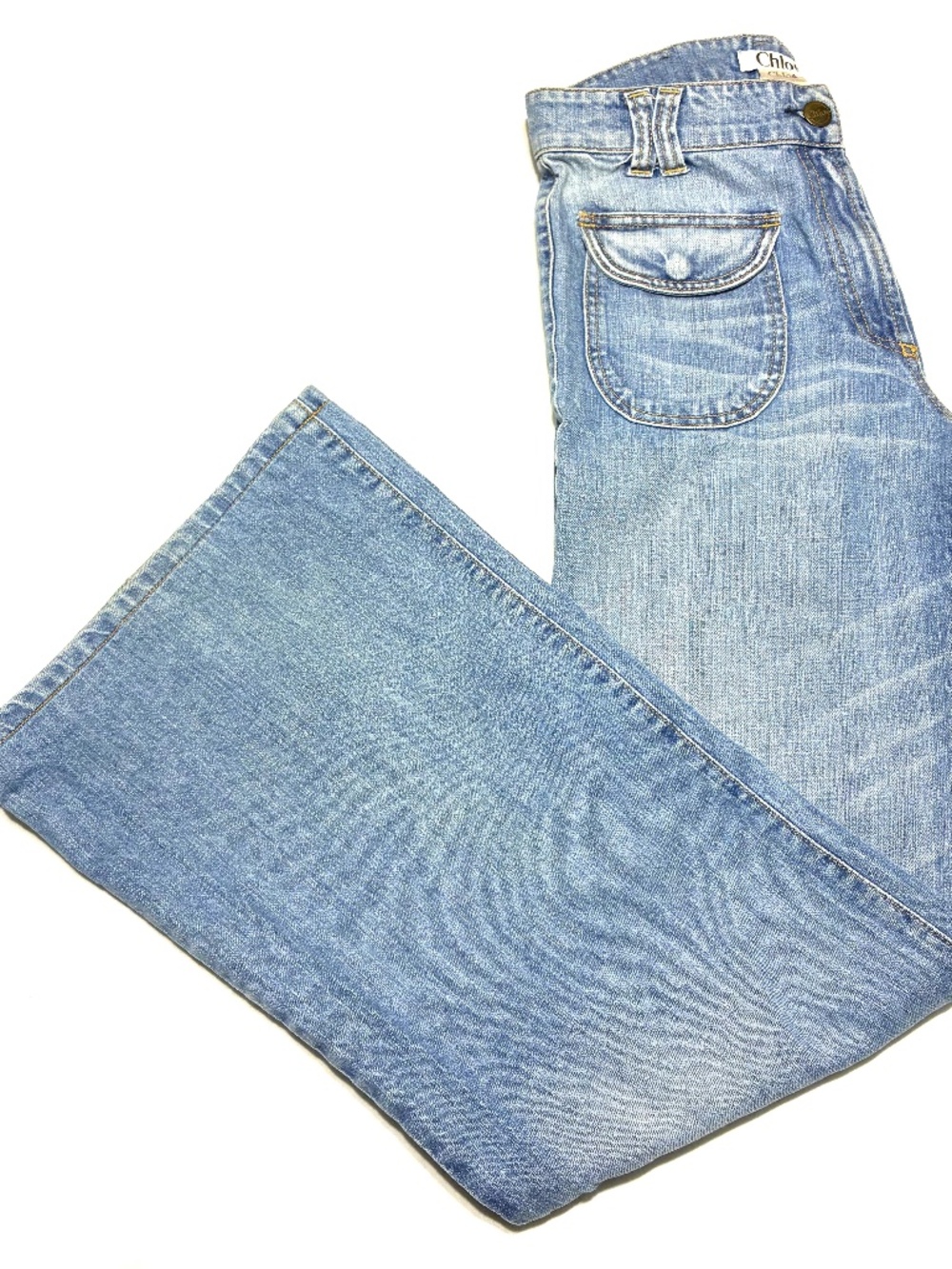 Vintage Chloe High Rise Wide Leg Denim with Bakers Patch Pockets